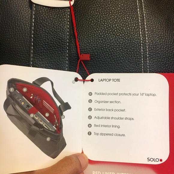 (SOLD) NWT - SOLO Classic Black Laptop Work Tote - Picture 7 of 8